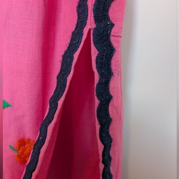 Frances Valentine Floral Cotton  Embroidered Maxi Caftan Womens Size 20 Colorful - Picture 5 of 12